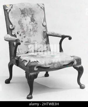 Art inspiré par Armchair, env. 1740, British, acajou et tapisserie, H. 39 x W. 29-1/2 x D. 30 po. (99,1 x 74,9 x 76,2 cm), mobilier en bois, panneaux tapisseries avec bouquets, paniers et vases de fleurs ont probablement été conçus par le peintre Tobias Stranover (1684–1756), qui, œuvres classiques modernisées par Artotop avec une touche de modernité. Formes, couleur et valeur, impact visuel accrocheur sur l'art émotions par la liberté d'œuvres d'art d'une manière contemporaine. Un message intemporel qui cherche une nouvelle direction créative. Artistes qui se tournent vers le support numérique et créent le NFT Artotop Banque D'Images