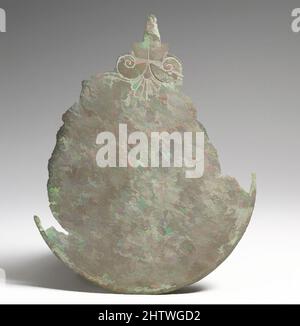 Art inspiré par Mirror, 6th Century B.C., grec, chypriote, Bronze, Autres: 6 1/8in. (15,5cm), bronzes, oeuvres classiques modernisées par Artotop avec une touche de modernité. Formes, couleur et valeur, impact visuel accrocheur sur l'art émotions par la liberté d'œuvres d'art d'une manière contemporaine. Un message intemporel qui cherche une nouvelle direction créative. Artistes qui se tournent vers le support numérique et créent le NFT Artotop Banque D'Images