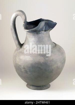 Art inspiré par Jug, orientalisant, 3rd quart du 7th siècle avant J.-C., étrusque, terre cuite, 9 5/8 × 6 5/8 po. (24,4 × 16,8 cm), vases, rebord Trefroil, une crête autour du cou, et trois lignes incisées sur l'épaule, Classic œuvres modernisées par Artotop avec une touche de modernité. Formes, couleur et valeur, impact visuel accrocheur sur l'art émotions par la liberté d'œuvres d'art d'une manière contemporaine. Un message intemporel qui cherche une nouvelle direction créative. Artistes qui se tournent vers le support numérique et créent le NFT Artotop Banque D'Images