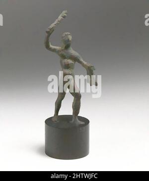 Art inspiré par la statuette de bronze d'Herakles, hellénistique, 3rd–1st siècle avant J.-C., italique, bronze, H 4 1/8 po (10,5 cm), bronzes, avec club dans la main droite, peau de lion sur le bras gauche, oeuvres classiques modernisées par Artotop avec une touche de modernité. Formes, couleur et valeur, impact visuel accrocheur sur l'art émotions par la liberté d'œuvres d'art d'une manière contemporaine. Un message intemporel qui cherche une nouvelle direction créative. Artistes qui se tournent vers le support numérique et créent le NFT Artotop Banque D'Images