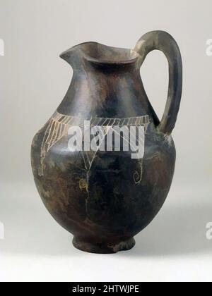 Art inspiré par Jug, italique, terre cuite, autre (hauteur sans poignée): 6 1/2in. (16,5cm), vases, oeuvres classiques modernisées par Artotop avec une touche de modernité. Formes, couleur et valeur, impact visuel accrocheur sur l'art émotions par la liberté d'œuvres d'art d'une manière contemporaine. Un message intemporel qui cherche une nouvelle direction créative. Artistes qui se tournent vers le support numérique et créent le NFT Artotop Banque D'Images