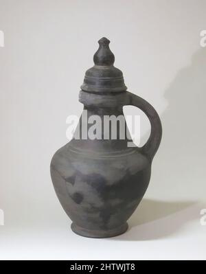 Art inspiré par Jug, archaïque, mi-6th siècle C.-B., étrusque, terre cuite, ensemble: 10 9/16in. (26,9cm), vases, à poignée unique avec col rond et couvercle sur lesquels sont incisés lignes pointillées, oeuvres classiques modernisées par Artotop avec un peu de modernité. Formes, couleur et valeur, impact visuel accrocheur sur l'art émotions par la liberté d'œuvres d'art d'une manière contemporaine. Un message intemporel qui cherche une nouvelle direction créative. Artistes qui se tournent vers le support numérique et créent le NFT Artotop Banque D'Images