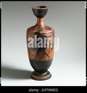 Art inspiré par Lekythos, archaïque, fin du 6th siècle avant J.-C., grec, Attique, terre cuite; figure noire, 11 3/4in. (29,8cm), vases, oeuvres classiques modernisées par Artotop avec une touche de modernité. Formes, couleur et valeur, impact visuel accrocheur sur l'art émotions par la liberté d'œuvres d'art d'une manière contemporaine. Un message intemporel qui cherche une nouvelle direction créative. Artistes qui se tournent vers le support numérique et créent le NFT Artotop Banque D'Images