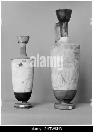 Art inspiré par Lekythos, Classique, env. 430 av. J.-C., grec, Attique, terre cuite ; figure rouge, Sol blanc, hauteur : 12 3/4 po. (32,4 cm), vases, oeuvres classiques modernisées par Artotop avec une touche de modernité. Formes, couleur et valeur, impact visuel accrocheur sur l'art émotions par la liberté d'œuvres d'art d'une manière contemporaine. Un message intemporel qui cherche une nouvelle direction créative. Artistes qui se tournent vers le support numérique et créent le NFT Artotop Banque D'Images