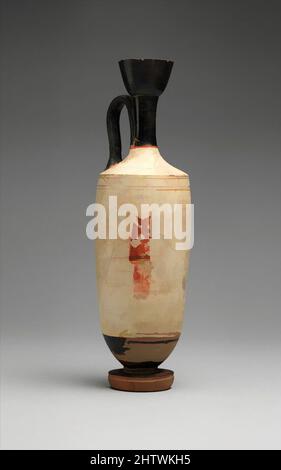 Art inspiré par Lekythos, Classique, env. 420 av. J.-C., grec, Attique, terre cuite ; sol blanc, Hauteur : 12 3/4 po (32,5 cm), vases, oeuvres classiques modernisées par Artotop avec une touche de modernité. Formes, couleur et valeur, impact visuel accrocheur sur l'art émotions par la liberté d'œuvres d'art d'une manière contemporaine. Un message intemporel qui cherche une nouvelle direction créative. Artistes qui se tournent vers le support numérique et créent le NFT Artotop Banque D'Images