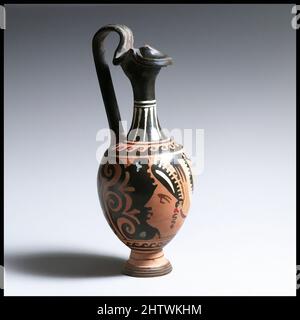 Art inspiré par Oinochoe, ancien classique, env. 325–300 av. J.-C., grec, sud-italien, Poulien, terre cuite ; Figure rouge, hauteur : 9 15/16 po (25,2 cm), vases, oeuvres classiques modernisées par Artotop avec une touche de modernité. Formes, couleur et valeur, impact visuel accrocheur sur l'art émotions par la liberté d'œuvres d'art d'une manière contemporaine. Un message intemporel qui cherche une nouvelle direction créative. Artistes qui se tournent vers le support numérique et créent le NFT Artotop Banque D'Images