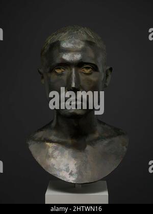 Art inspiré par Bronze portrait buste d'un homme, républicain tardif ou impérial tôt, ca. 50 C.-B.–A.D. 54, romain, bronze, H. 15 po. (38,1 cm), bronzes, pour les Romains, le bronze était le matériel par excellence pour les portraits honorifieux d'individus importants et a été apprécié pour sa capacité à, oeuvres classiques modernisées par Artotop avec un peu de modernité. Formes, couleur et valeur, impact visuel accrocheur sur l'art émotions par la liberté d'œuvres d'art d'une manière contemporaine. Un message intemporel qui cherche une nouvelle direction créative. Artistes qui se tournent vers le support numérique et créent le NFT Artotop Banque D'Images