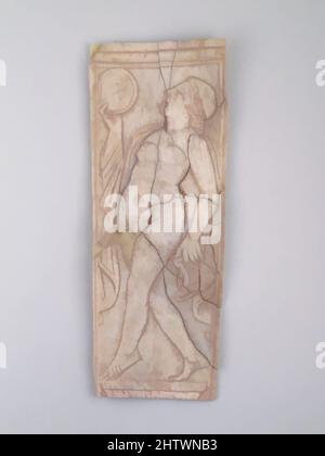 Art inspiré par plaque de cercueil, ivoire, autre: 2 3/16 x 5 13/16 x 5/16 po. (5,5 x 14,8 x 0,8 cm), couverture de mousse de plaque; Maenad avec vase et cymbales, œuvres classiques modernisées par Artotop avec une touche de modernité. Formes, couleur et valeur, impact visuel accrocheur sur l'art émotions par la liberté d'œuvres d'art d'une manière contemporaine. Un message intemporel qui cherche une nouvelle direction créative. Artistes qui se tournent vers le support numérique et créent le NFT Artotop Banque D'Images