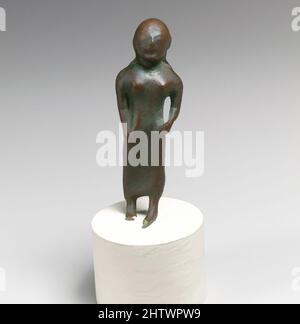 Art inspiré par la statuette d'une fille, archaïque, ca. 550–500 C.-B., étrusque, bronze, H. : 2 11/16 x 15/16 po. (6,8 x 2,4 cm), bronzes, oeuvres classiques modernisées par Artotop avec une touche de modernité. Formes, couleur et valeur, impact visuel accrocheur sur l'art émotions par la liberté d'œuvres d'art d'une manière contemporaine. Un message intemporel qui cherche une nouvelle direction créative. Artistes qui se tournent vers le support numérique et créent le NFT Artotop Banque D'Images