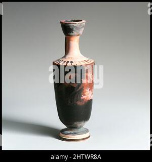 Art inspiré par Lekythos, archaïque, ca. 500 C.-B., grec, Attique, terre cuite; technique de six, 6 5/8in. (16,9cm), vases, oeuvres classiques modernisées par Artotop avec une touche de modernité. Formes, couleur et valeur, impact visuel accrocheur sur l'art émotions par la liberté d'œuvres d'art d'une manière contemporaine. Un message intemporel qui cherche une nouvelle direction créative. Artistes qui se tournent vers le support numérique et créent le NFT Artotop Banque D'Images