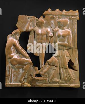 Art inspiré par la plaque de terre cuite, classique, env. 450 C.-B., grec, mélien, terre cuite, total : 7 3/4 x 7 5/16 po. (19,7 x 18,6 cm), terracottas, Eurykleia lavant les pieds d'Odysseus. Un des fils dramatiques dans le récit du retour d'Odysseus à Ithaka est la révélation progressive de, les œuvres classiques modernisées par Artotop avec un peu de modernité. Formes, couleur et valeur, impact visuel accrocheur sur l'art émotions par la liberté d'œuvres d'art d'une manière contemporaine. Un message intemporel qui cherche une nouvelle direction créative. Artistes qui se tournent vers le support numérique et créent le NFT Artotop Banque D'Images