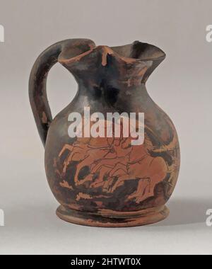 Art inspiré par Oinochoe, miniature, classique, début du 4th siècle avant J.-C., grec, Attique, terre cuite ; figure rouge, 1 3/4in. (4,4cm), vases, oeuvres classiques modernisées par Artotop avec une touche de modernité. Formes, couleur et valeur, impact visuel accrocheur sur l'art émotions par la liberté d'œuvres d'art d'une manière contemporaine. Un message intemporel qui cherche une nouvelle direction créative. Artistes qui se tournent vers le support numérique et créent le NFT Artotop Banque D'Images