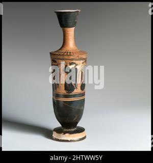 Art inspiré par Lekythos, Classique, env. 480 av. J.-C., grec, Attique, terre cuite ; figure noire, Hauteur : 7 7/8 po (20 cm), vases, oeuvres classiques modernisées par Artotop avec une touche de modernité. Formes, couleur et valeur, impact visuel accrocheur sur l'art émotions par la liberté d'œuvres d'art d'une manière contemporaine. Un message intemporel qui cherche une nouvelle direction créative. Artistes qui se tournent vers le support numérique et créent le NFT Artotop Banque D'Images