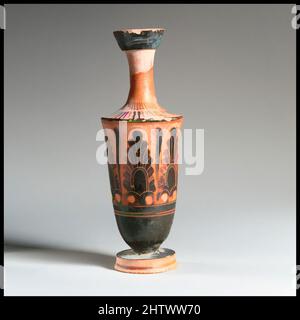 Art inspiré par Lekythos, archaïque, 1st quart de 5th siècle avant J.-C., grec, Attique, terre cuite; figure noire, H. 16,21 cm., vases, oeuvres classiques modernisées par Artotop avec une touche de modernité. Formes, couleur et valeur, impact visuel accrocheur sur l'art émotions par la liberté d'œuvres d'art d'une manière contemporaine. Un message intemporel qui cherche une nouvelle direction créative. Artistes qui se tournent vers le support numérique et créent le NFT Artotop Banque D'Images