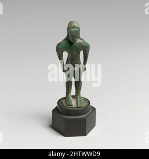 Art inspiré par la statuette d'un jeune, archaïque, 6th siècle avant J.-C., étrusque, Bronze, H. : 3 x 1 1/8 x 15/16 pouces (7,6 x 2,9 x 2,4 cm), bronzes, oeuvres classiques modernisées par Artotop avec une touche de modernité. Formes, couleur et valeur, impact visuel accrocheur sur l'art émotions par la liberté d'œuvres d'art d'une manière contemporaine. Un message intemporel qui cherche une nouvelle direction créative. Artistes qui se tournent vers le support numérique et créent le NFT Artotop Banque D'Images