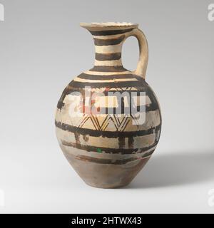 Art inspiré par la carafe en terre cuite, début Cyclades III–Moyen Cyclades I, ca. 2300–1900 C.-B., Cyclades, terre cuite, H. 10 5/8 po. (27 cm), vases, la carafe a été trouvée avec le pot et le kernos exposé à proximité dans cette galerie, les œuvres classiques modernisées par Artotop avec un peu de modernité. Formes, couleur et valeur, impact visuel accrocheur sur l'art émotions par la liberté d'œuvres d'art d'une manière contemporaine. Un message intemporel qui cherche une nouvelle direction créative. Artistes qui se tournent vers le support numérique et créent le NFT Artotop Banque D'Images