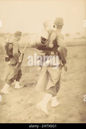 Art inspiré par Two Soldiers Packing Gear, 1890s, imprimé argent Gelatin, photographies, Unknown (français, Œuvres classiques modernisées par Artotop avec une touche de modernité. Formes, couleur et valeur, impact visuel accrocheur sur l'art émotions par la liberté d'œuvres d'art d'une manière contemporaine. Un message intemporel qui cherche une nouvelle direction créative. Artistes qui se tournent vers le support numérique et créent le NFT Artotop Banque D'Images
