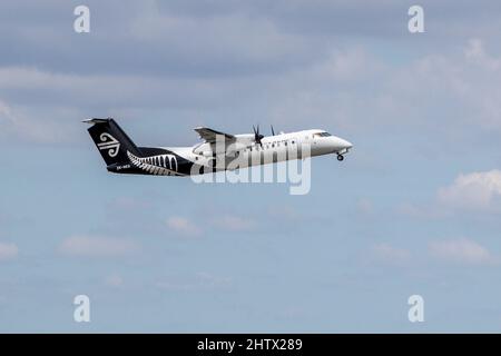 Avion Air New Zealand à l'aéroport d'Auckland (Nouvelle-Zélande) le lundi 28 février 2022. Banque D'Images