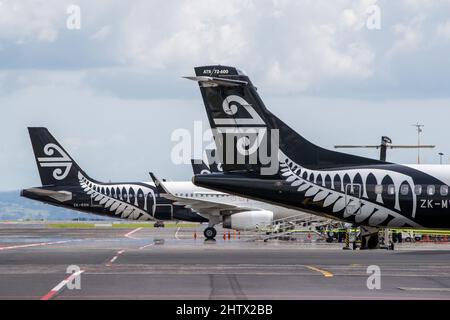 Avion Air New Zealand à l'aéroport d'Auckland (Nouvelle-Zélande) le lundi 28 février 2022. Banque D'Images