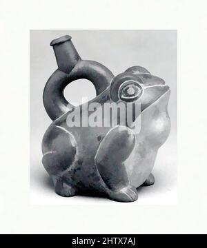 Art inspiré par la bouteille à bec Stirrup : grenouille, 2nd–5th Century, Pérou, Moche, céramique, H. 7 po (17,8 cm), Ceramics-Containers, oeuvres classiques modernisées par Artotop avec une touche de modernité. Formes, couleur et valeur, impact visuel accrocheur sur l'art émotions par la liberté d'œuvres d'art d'une manière contemporaine. Un message intemporel qui cherche une nouvelle direction créative. Artistes qui se tournent vers le support numérique et créent le NFT Artotop Banque D'Images