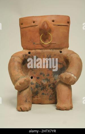 Art inspiré par la figure assise, 10th–15th siècle, Colombie, Quimbaya, céramique, Or, hauteur 7-3/4 po., céramique-Sculpture, oeuvres classiques modernisées par Artotop avec une touche de modernité. Formes, couleur et valeur, impact visuel accrocheur sur l'art émotions par la liberté d'œuvres d'art d'une manière contemporaine. Un message intemporel qui cherche une nouvelle direction créative. Artistes qui se tournent vers le support numérique et créent le NFT Artotop Banque D'Images