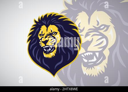 Lion Head Esports Sport Beast Mascot logo Design Template Vector Illustration de Vecteur