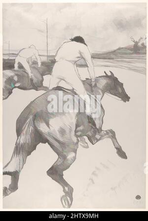 Art inspiré par le Jockey, 1899, Lithographie sur papier de Chine, 20-1/16 x 14-3/16 po. (51,0 x 36,0 cm), estampes, Henri de Toulouse-Lautrec (français, Albi 1864–1901 Saint-André-du-Bois, oeuvres classiques modernisées par Artotop avec une touche de modernité. Formes, couleur et valeur, impact visuel accrocheur sur l'art émotions par la liberté d'œuvres d'art d'une manière contemporaine. Un message intemporel qui cherche une nouvelle direction créative. Artistes qui se tournent vers le support numérique et créent le NFT Artotop Banque D'Images