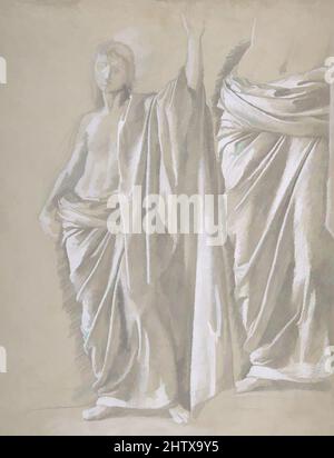 Art inspiré par l'étude d'une figure drapée, 1857–58, graphite rehaussé de gouache blanc, sur papier beige, feuille : 11 1/2 x 8 7/8 po. (29,2 x 22,5cm), dessins, oeuvres classiques modernisées par Artotop avec une touche de modernité. Formes, couleur et valeur, impact visuel accrocheur sur l'art émotions par la liberté d'œuvres d'art d'une manière contemporaine. Un message intemporel qui cherche une nouvelle direction créative. Artistes qui se tournent vers le support numérique et créent le NFT Artotop Banque D'Images