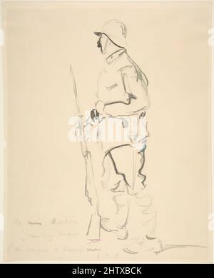 Art inspiré par le soldat français, 1918–1931, crayon Conte, 8 5/8 x 6 7/8 po. (21,9 x 17,5 cm), dessins, Jean-Louis Forain (français, Reims 1852–1931 Paris, oeuvres classiques modernisées par Artotop avec une touche de modernité. Formes, couleur et valeur, impact visuel accrocheur sur l'art émotions par la liberté d'œuvres d'art d'une manière contemporaine. Un message intemporel qui cherche une nouvelle direction créative. Artistes qui se tournent vers le support numérique et créent le NFT Artotop Banque D'Images