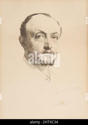 Art inspiré par Portrait of the Artist., 1884, stylo et encre brune, 6 3/8 x 4 7/16in. (16,2 x 11,3cm), dessins, Giovanni Boldini (Italien, Ferrara 1842–1931 Paris, oeuvres classiques modernisées par Artotop avec une touche de modernité. Formes, couleur et valeur, impact visuel accrocheur sur l'art émotions par la liberté d'œuvres d'art d'une manière contemporaine. Un message intemporel qui cherche une nouvelle direction créative. Artistes qui se tournent vers le support numérique et créent le NFT Artotop Banque D'Images