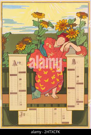 Art inspiré par avril, mai, juin, 1896, Lithographie, Feuille : 19 3/16 × 13 3/4 po (48,8 × 35 cm), Louis John Rhead (américain, né en Angleterre, 1857–1926, oeuvres classiques modernisées par Artotop avec une touche de modernité. Formes, couleur et valeur, impact visuel accrocheur sur l'art émotions par la liberté d'œuvres d'art d'une manière contemporaine. Un message intemporel qui cherche une nouvelle direction créative. Artistes qui se tournent vers le support numérique et créent le NFT Artotop Banque D'Images