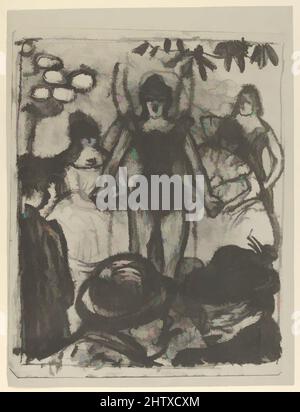 Art inspiré par le chanteur, 1887–88, lithographie, feuille : 12 11/16 × 9 9/16 po. (32,3 × 24,3 cm), estampes, Émile Bernard (français, Lille 1868–1941 Paris), de nombreux artistes français vers la fin du XIXe siècle ont représenté les artistes dans les cafés et les cabarets, ainsi que les femmes dans les maisons closes, œuvres classiques modernisées par Artotop avec un peu de modernité. Formes, couleur et valeur, impact visuel accrocheur sur l'art émotions par la liberté d'œuvres d'art d'une manière contemporaine. Un message intemporel qui cherche une nouvelle direction créative. Artistes qui se tournent vers le support numérique et créent le NFT Artotop Banque D'Images