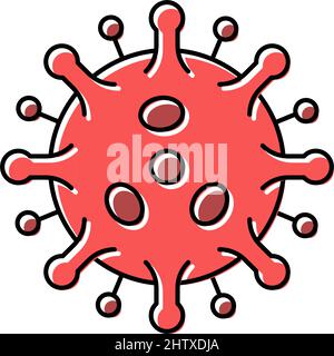 illustration du vecteur de couleur d'icône de virus attaquant Illustration de Vecteur