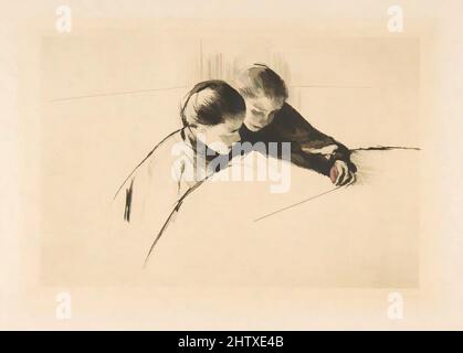 Art inspiré par la carte, 1890, Drypoint; deuxième état de trois, plaque: 6 1/4 x 9 3/16 po. (15,9 x 23,3 cm), Prints, Mary Cassatt (américaine, Pittsburgh, Pennsylvanie 1844–1926 le Mesnil-Théribus, Oise, œuvres classiques modernisées par Artotop avec une touche de modernité. Formes, couleur et valeur, impact visuel accrocheur sur l'art émotions par la liberté d'œuvres d'art d'une manière contemporaine. Un message intemporel qui cherche une nouvelle direction créative. Artistes qui se tournent vers le support numérique et créent le NFT Artotop Banque D'Images