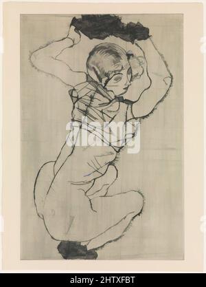 Art inspiré par Squatting Woman, 1914, Drypoint, plaque: 18-7/8 x 12-5/8 pouces (47,9 x 32 cm), estampes, Egon Schiele (autrichien, Tulln 1890–1918 Vienne, oeuvres classiques modernisées par Artotop avec un peu de modernité. Formes, couleur et valeur, impact visuel accrocheur sur l'art émotions par la liberté d'œuvres d'art d'une manière contemporaine. Un message intemporel qui cherche une nouvelle direction créative. Artistes qui se tournent vers le support numérique et créent le NFT Artotop Banque D'Images