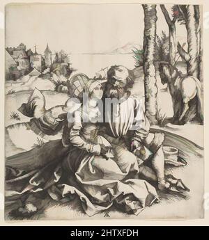 Art inspiré par le couple mal assorti, ca. 1495, gravure, feuille : 5 7/8 x 5 7/16 po. (14,9 x 13,8 cm) à la ligne des assiettes, Prints, Albrecht Dürer (allemand, Nuremberg 1471–1528 Nuremberg, œuvres classiques modernisées par Artotop avec une touche de modernité. Formes, couleur et valeur, impact visuel accrocheur sur l'art émotions par la liberté d'œuvres d'art d'une manière contemporaine. Un message intemporel qui cherche une nouvelle direction créative. Artistes qui se tournent vers le support numérique et créent le NFT Artotop Banque D'Images