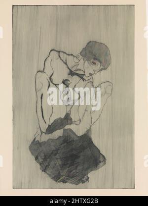 Art inspiré par Sorrow, 1914, Drypoint, plaque: 18-3/4 x 12-1/2 pouces (47,7 x 32 cm), Egon Schiele (autrichien, Tulln 1890–1918 Vienne, oeuvres classiques modernisées par Artotop avec une touche de modernité. Formes, couleur et valeur, impact visuel accrocheur sur l'art émotions par la liberté d'œuvres d'art d'une manière contemporaine. Un message intemporel qui cherche une nouvelle direction créative. Artistes qui se tournent vers le support numérique et créent le NFT Artotop Banque D'Images