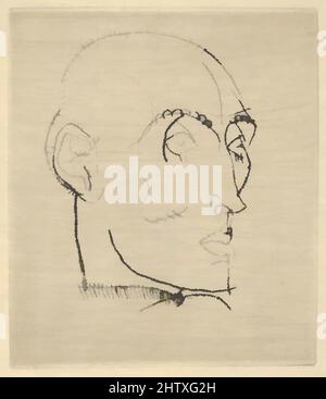 Art inspiré par Portrait of a Man, 1914, Drypoint, plaque: 4-7/8 pouces (12,2 x 10,5 cm), estampes, Egon Schiele (autrichien, Tulln 1890–1918 Vienne, oeuvres classiques modernisées par Artotop avec une touche de modernité. Formes, couleur et valeur, impact visuel accrocheur sur l'art émotions par la liberté d'œuvres d'art d'une manière contemporaine. Un message intemporel qui cherche une nouvelle direction créative. Artistes qui se tournent vers le support numérique et créent le NFT Artotop Banque D'Images