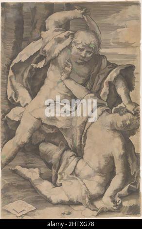 Art inspiré par Caïn Killing Abel, 1524, gravure, feuille : 4 5/8 x 29 1/2 po. (11,7 x 75 cm), tirages, Lucas van Leyden (Netherlandish, Leiden ca. 1494–1533 Leiden, œuvres classiques modernisées par Artotop avec une touche de modernité. Formes, couleur et valeur, impact visuel accrocheur sur l'art émotions par la liberté d'œuvres d'art d'une manière contemporaine. Un message intemporel qui cherche une nouvelle direction créative. Artistes qui se tournent vers le support numérique et créent le NFT Artotop Banque D'Images