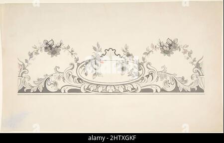 Art inspiré par Design for Panel Decoration, 1828–40, aquarelle, stylo et encre noire, feuille: 6 7/16 x 10 13/16 po. (16,4 x 27,5 cm), J. Hulme (britannique, active 1828–40, œuvres classiques modernisées par Artotop avec une touche de modernité. Formes, couleur et valeur, impact visuel accrocheur sur l'art émotions par la liberté d'œuvres d'art d'une manière contemporaine. Un message intemporel qui cherche une nouvelle direction créative. Artistes qui se tournent vers le support numérique et créent le NFT Artotop Banque D'Images