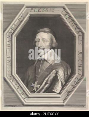 Art inspiré par le Cardinal de Richelieu, gravure, feuille : 12 1/16 x 9 11/16 po. (30,7 x 24,6 cm), tirages, Jean Morin (français, Paris, env. 1605–1650 Paris), après Philippe de Champaigne (français, Bruxelles 1602–1674 Paris, oeuvres classiques modernisées par Artotop avec une touche de modernité. Formes, couleur et valeur, impact visuel accrocheur sur l'art émotions par la liberté d'œuvres d'art d'une manière contemporaine. Un message intemporel qui cherche une nouvelle direction créative. Artistes qui se tournent vers le support numérique et créent le NFT Artotop Banque D'Images