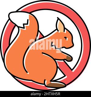 illustration vectorielle de l'icône de couleur de contrôle d'écureuil Illustration de Vecteur