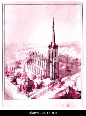 Art inspiré par Bird's Eye View of Trinity Church, New York, 1847, lithographie, feuille : 22 3/8 x 17 po. (56,8 x 43,2 cm), tirages, oeuvres classiques modernisées par Artotop avec une touche de modernité. Formes, couleur et valeur, impact visuel accrocheur sur l'art émotions par la liberté d'œuvres d'art d'une manière contemporaine. Un message intemporel qui cherche une nouvelle direction créative. Artistes qui se tournent vers le support numérique et créent le NFT Artotop Banque D'Images