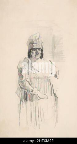 Art inspiré par l'étude d'une figure avec tête, Graphite sur papier, feuille: 7 1/8 x 4 po. (18,1 x 10,2 cm), dessins, Félicien ROPS (Belge, Namur 1833–1898 Essonnes, oeuvres classiques modernisées par Artotop avec une touche de modernité. Formes, couleur et valeur, impact visuel accrocheur sur l'art émotions par la liberté d'œuvres d'art d'une manière contemporaine. Un message intemporel qui cherche une nouvelle direction créative. Artistes qui se tournent vers le support numérique et créent le NFT Artotop Banque D'Images