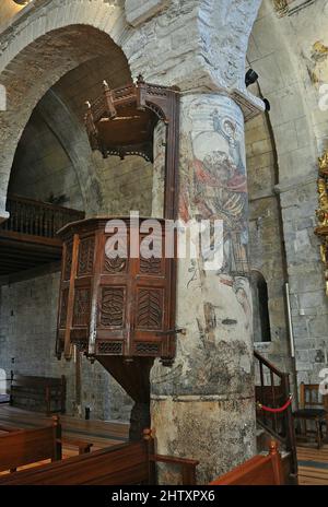 Église de Santa Maria dans les Artiés dans les Pyrénées catalanes dans la région de Valle de Aran province de Lérida, Catalogne, Espagne Banque D'Images