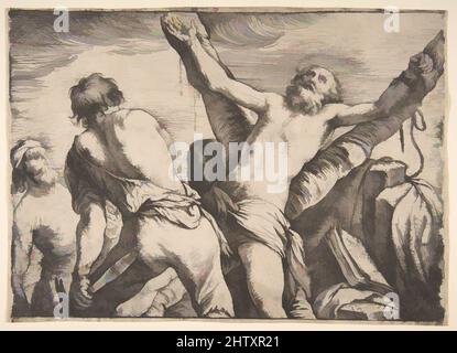 Art inspiré par le martyre de Saint Andrew, 1623, Etching, feuille : 7 3/8 x 10 3/8 po. (18,8 x 26,4 cm), tirages, Claude Vignon (français, Tours 1593–1670 Paris, oeuvres classiques modernisées par Artotop avec une touche de modernité. Formes, couleur et valeur, impact visuel accrocheur sur l'art émotions par la liberté d'œuvres d'art d'une manière contemporaine. Un message intemporel qui cherche une nouvelle direction créative. Artistes qui se tournent vers le support numérique et créent le NFT Artotop Banque D'Images