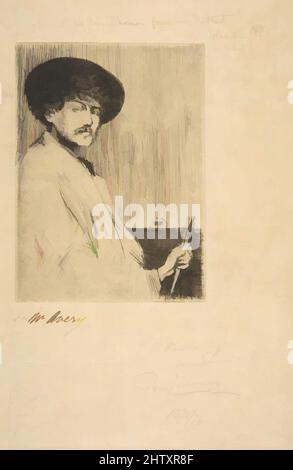 Art inspiré par James McNeill Whistler, 1874, Etching; état précoce (avant l'ajout de la signature de l'artiste, centre inférieur gauche), assiette : 5 1/8 x 7 3/4 po. (13 x 19,7 cm), Prints, Percy Thomas (British, London 1846–1922 London), d'après James McNeill Whistler (American, Lowell, Massachusetts, Classic œuvres modernisées par Artotop avec une touche de modernité. Formes, couleur et valeur, impact visuel accrocheur sur l'art émotions par la liberté d'œuvres d'art d'une manière contemporaine. Un message intemporel qui cherche une nouvelle direction créative. Artistes qui se tournent vers le support numérique et créent le NFT Artotop Banque D'Images