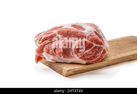 Porc frais, un grand morceau de viande de porc crue sur une planche à découper en bois. Image pour la boucherie, boucherie. Viande fraîche sur la planche à découper. Morceau d'agneau cru Banque D'Images