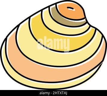illustration vectorielle d'icône de couleur de clam atlantique à coque rigide Illustration de Vecteur