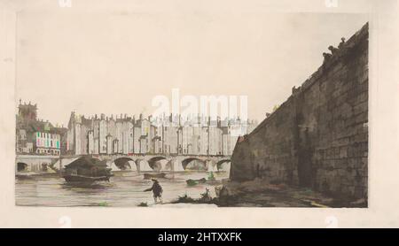 Art inspiré par le Pont-au-change vers 1784, 1855, Etching ; premier état de six, feuille : 4 15/16 × 9 1/16 po. (12,5 × 23 cm), estampes, Charles Meryon (français, 1821–1868), d'après Victor Jean Nicolle (français, Paris 1754–1826 Paris, oeuvres classiques modernisées par Artotop avec une touche de modernité. Formes, couleur et valeur, impact visuel accrocheur sur l'art émotions par la liberté d'œuvres d'art d'une manière contemporaine. Un message intemporel qui cherche une nouvelle direction créative. Artistes qui se tournent vers le support numérique et créent le NFT Artotop Banque D'Images